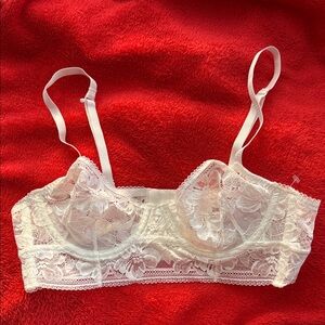 Free People Lace Underwire Bra - White